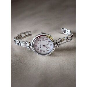 Brighton La Palma Watch Silver Hearts Crystals 7" New Battery Excellent